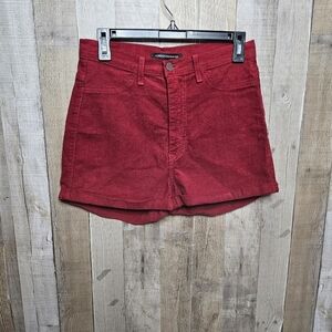 Foreign Exchange High-rise Red Corduroy Y2K Shorts Size Large